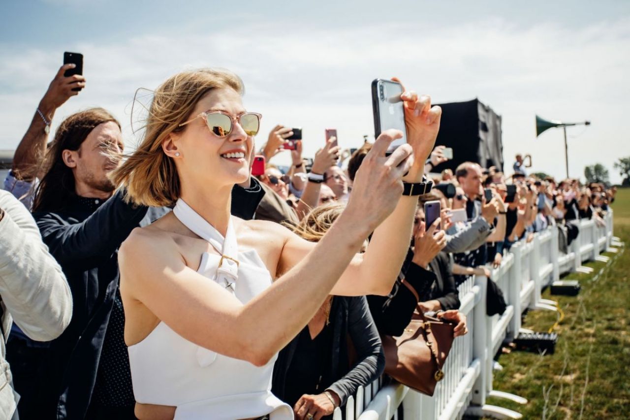 Rosamund Pike – Silver Spitfire at Goodwood Start Celebration in
