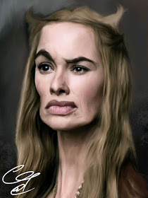Caricature of Lena Headey as Queen Cersei