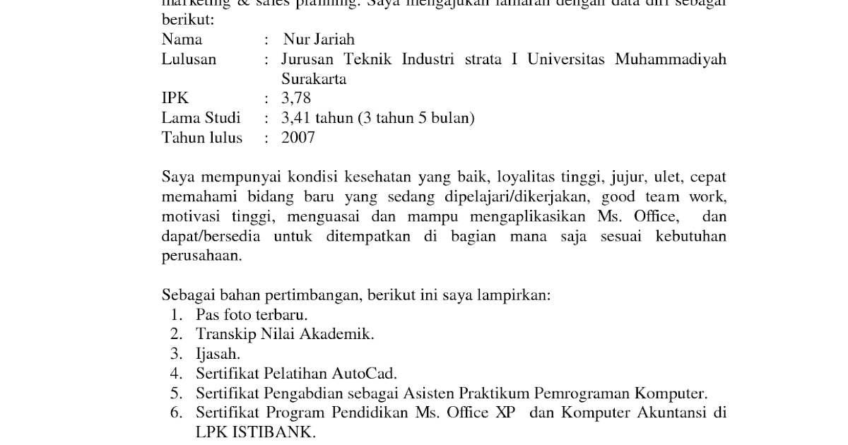 Cari Contoh Surat Lamaran Kerja Di Rumah Sakit Sebagai