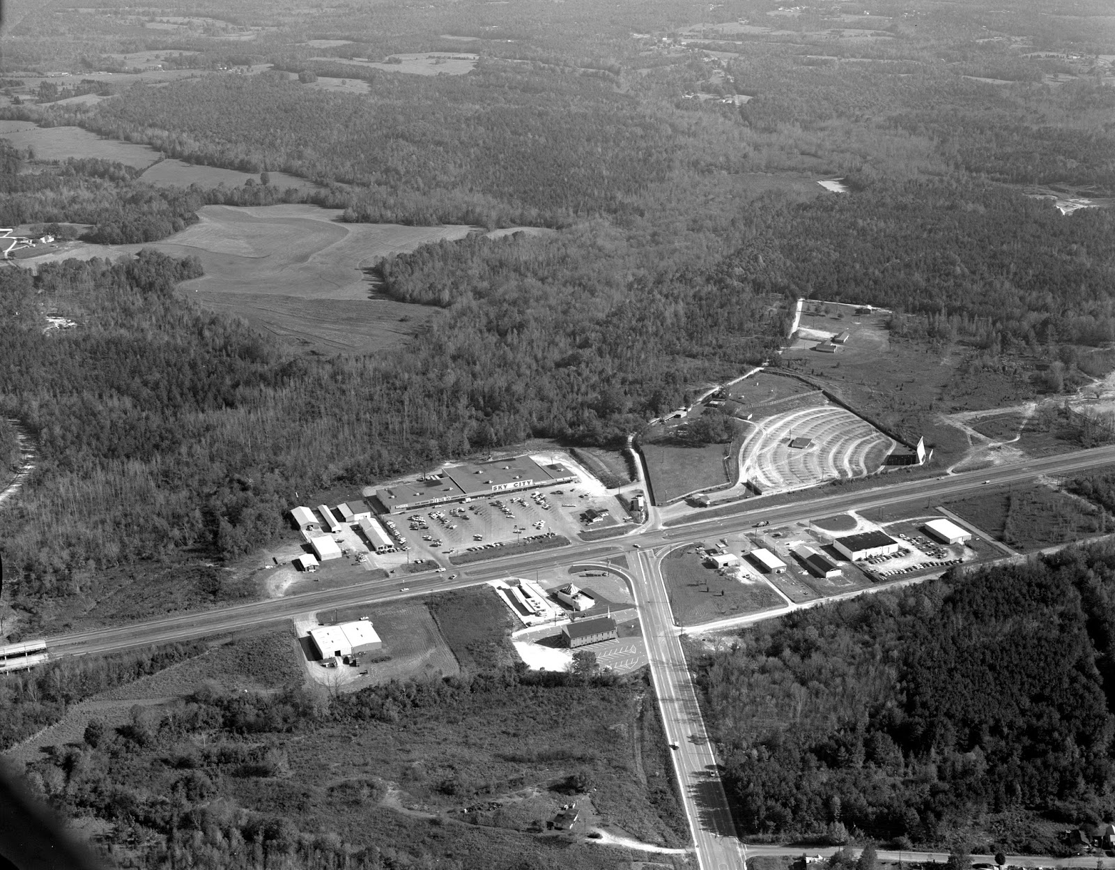 THE LANCASTER ARCHIVE Aerial of the ByPass Lancaster SC 1970s