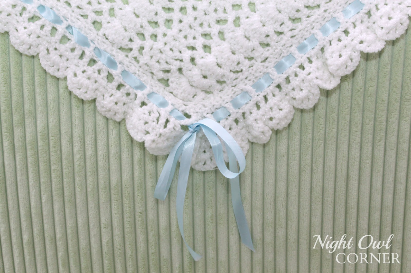 Night Owl Corner Ribbons and Ruffles Baby Blanket