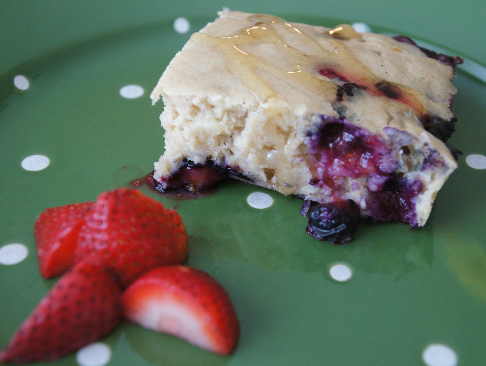 Little Bit of Everything Banana Blueberry Pancake Squares