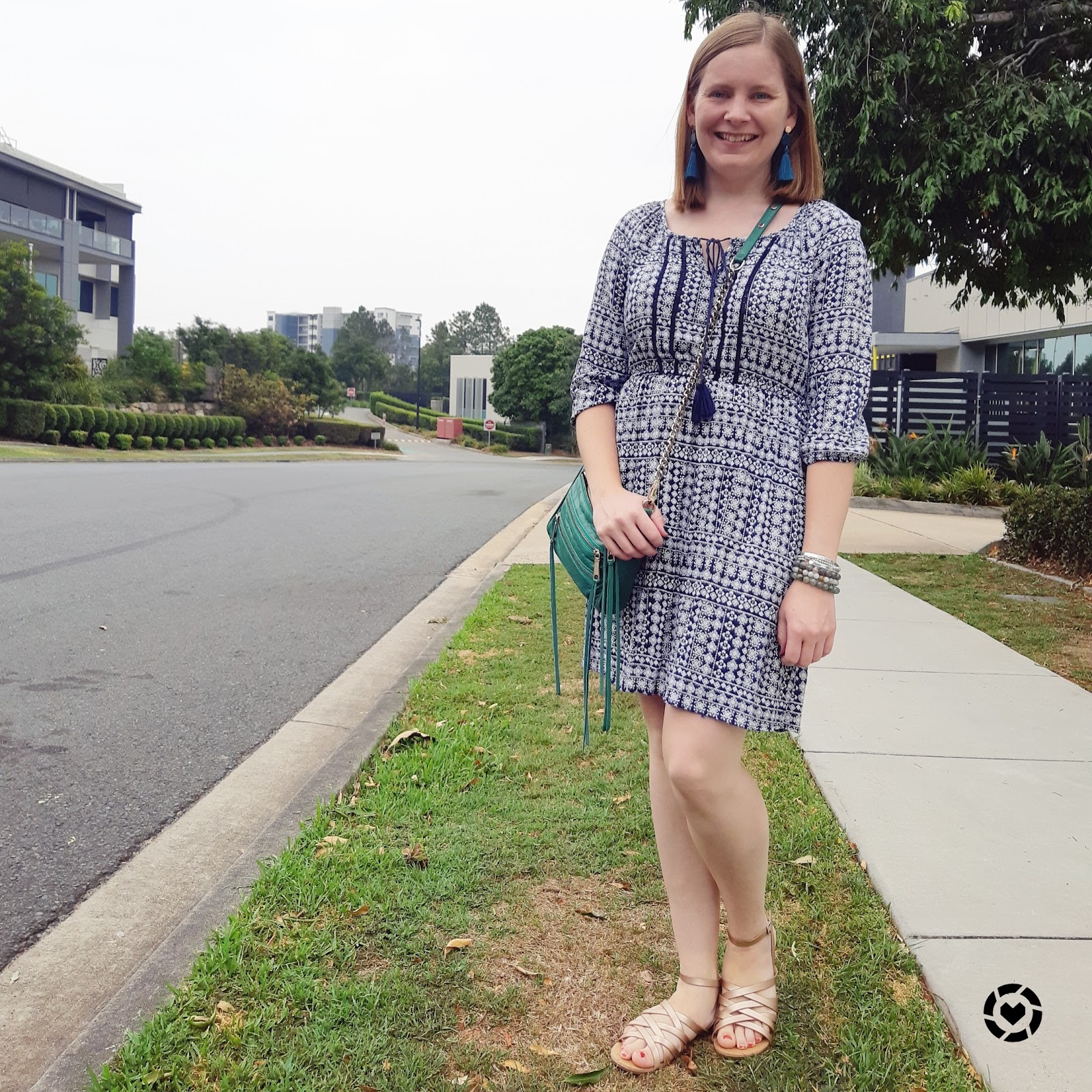 Away From Blue Aussie Mum Style, Away From The Blue Jeans Rut Blue Printed Dresses With Green