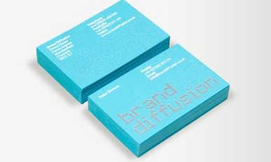tarjeta de negocio de color azul