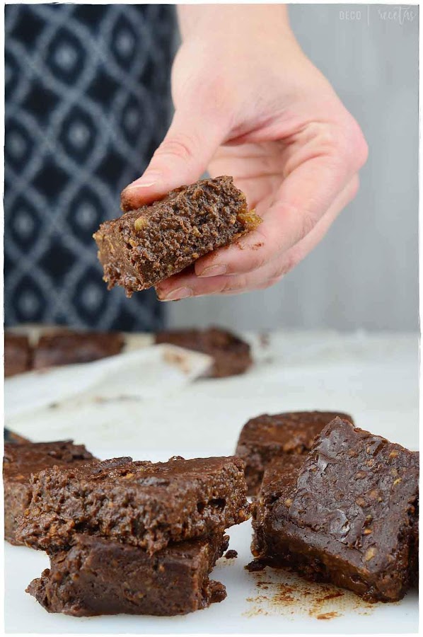 Brownie patata dulce vegano- trozos Brownie de patata dulce- pedazos de brownie- Brownie gluten libres- Brownie sin horno