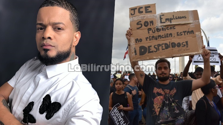 Don Miguelo manda callar a jóvenes que protestan frente a la JCE Don Miguelo