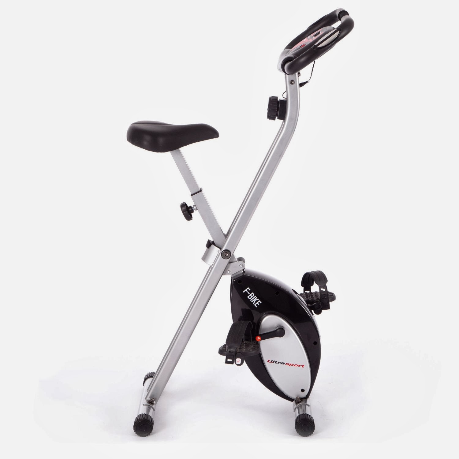SPORTNOW Cyclette Magnetica Pieghevole da Casa con Resistenza a 8 Livelli, Display LCD e Battito Cardiaco, Rotelle, Sellino Regolabile e Supporto Integrato, in Acciaio, Grigio e Nero