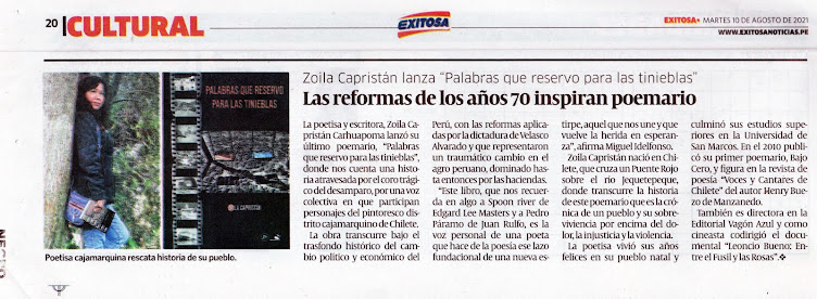 Diario Exitosa, artículo Cultural.