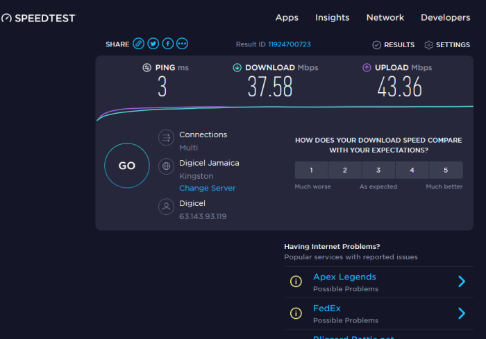 Vérifiez si votre connexion Internet prend en charge la diffusion de contenu 4K