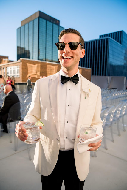 St. Louis Wedding Photographer & Videographer | Black & White Minimalist Wedding | Jewish Wedding | Rooftop Poolside Wedding