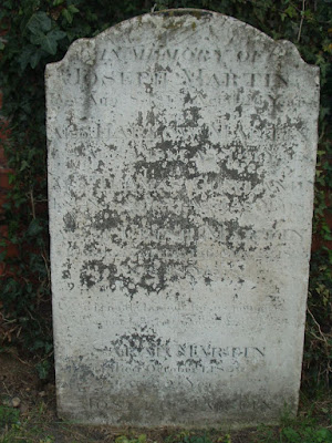 St Mary the Virgin, Wivenhoe, Essex Headstone to the memory of Joseph and Harlow Martin