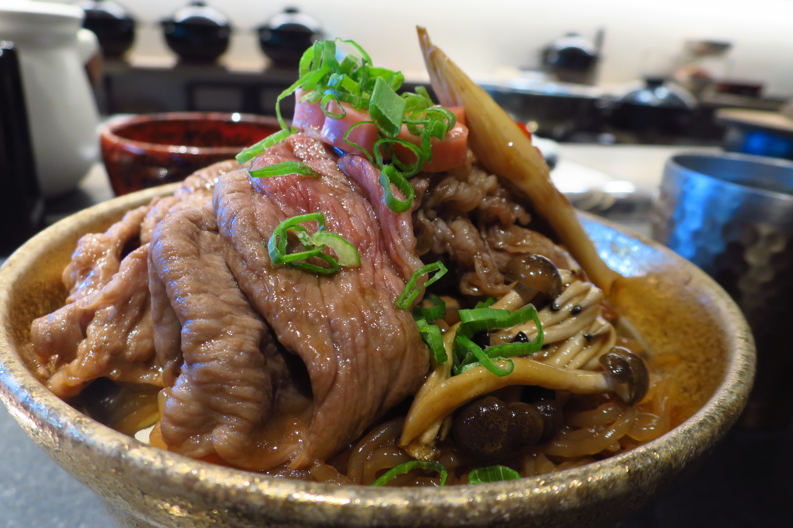 Small Potatoes Make The Steak Look Bigger Thoughts at Beef Sukiyaki