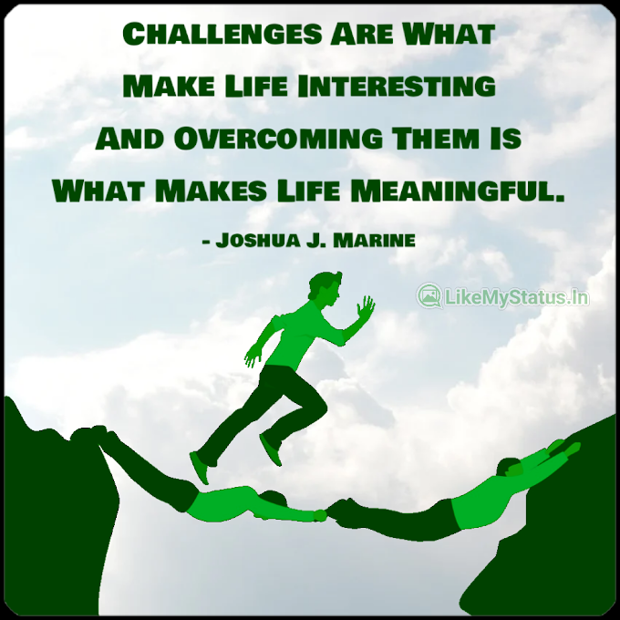 Challenges Makes Life Meaningful... English Life Quote...