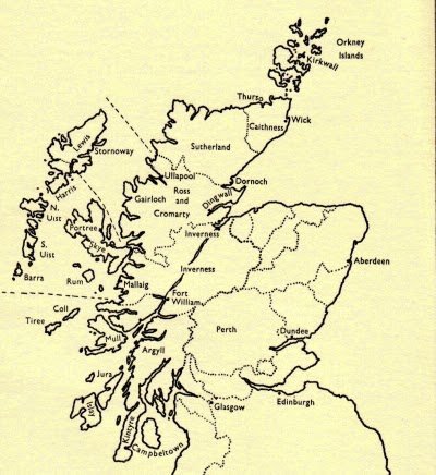 Climbing My Family Tree: Map of Scotland, showing Perth shire