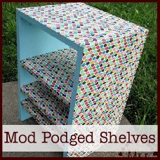 mod podged shelves