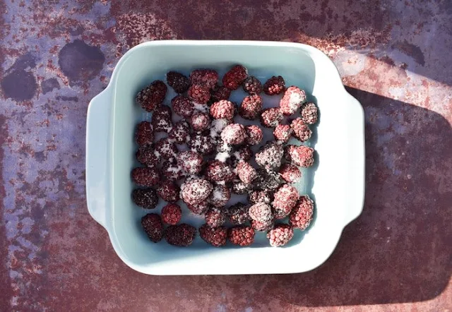 Scottish Blackberry & Pear Crumble - Step 1 - blackberries