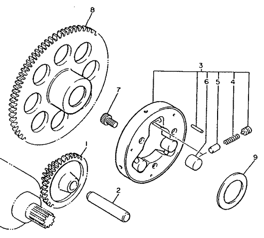 Yamaha Virago: Starter clutch