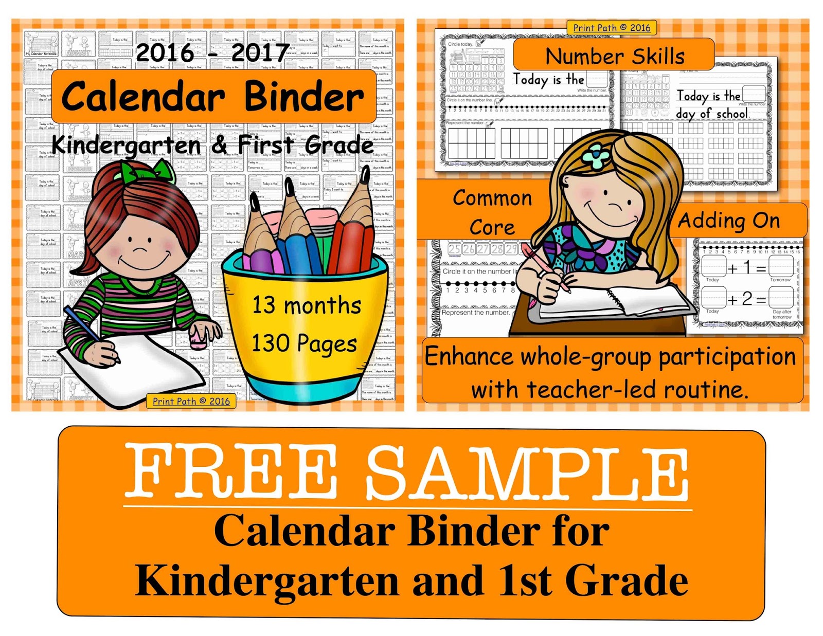 Kindergarten Calendar Binder Pages : Capitals first by print path back to school freebies and Kindergarten Calendar Binder Pages : Capitals first by print path back to school freebies and