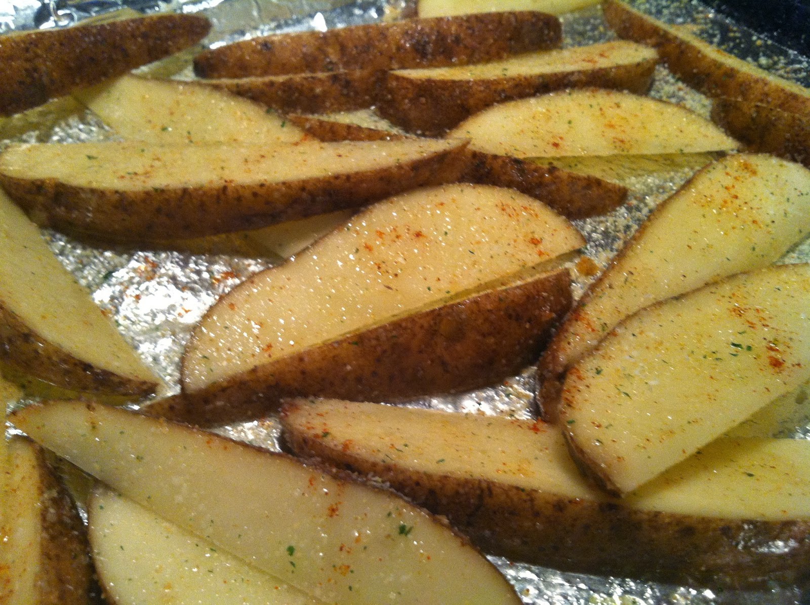 Parmesan Garlic Baked Potato Fries with Cucumber Dip