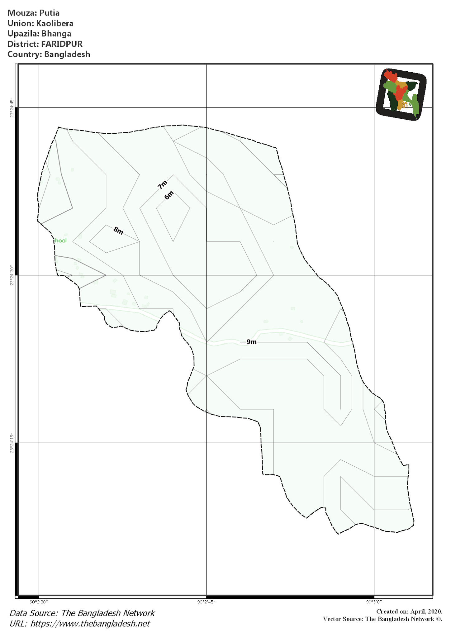 Map of Putia Mouza of Bhanga Upazila, FARIDPUR Map of Putia Mouza of Bhanga Upazila, FARIDPUR, Bangladesh.