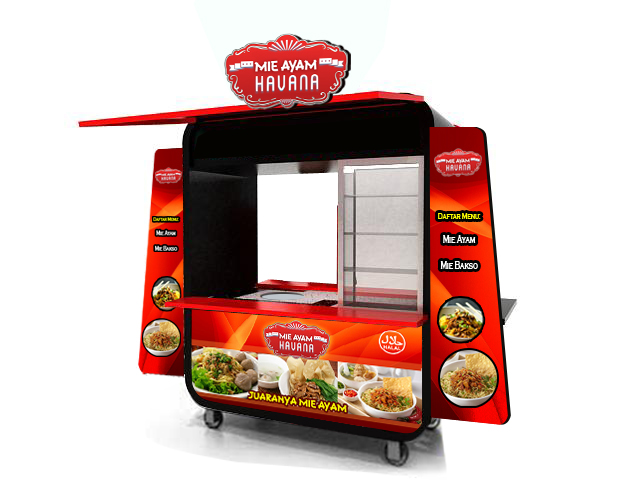 Gerobak Mie ayam dan Mie Bakso Modern