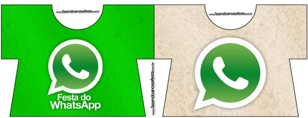 Tarjeta con forma de camisa de WhatsApp.