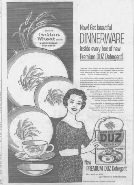 Delmar Historical And Art Society: The Duz Dishes