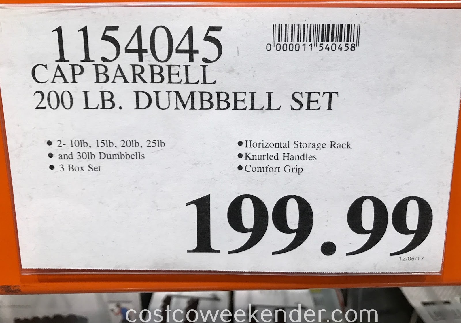 CAP Strength 12 Sided Dumbbell Set with Rack Costco Weekender