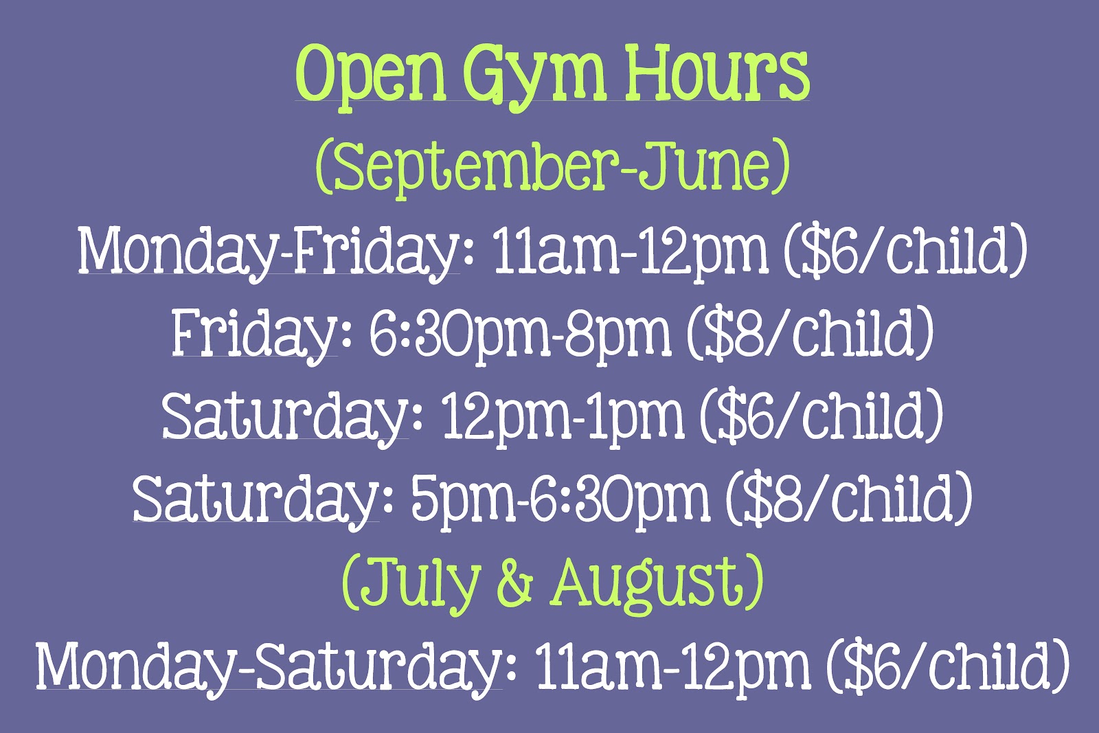 EGS Gymnastics Training Center Open Gym