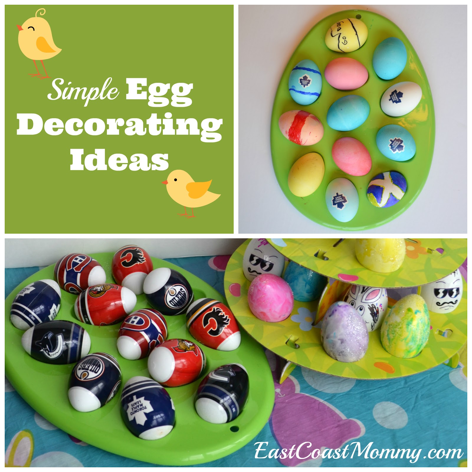 Easy Easter Egg Decorating Ideas It's not Easter without bright Spring-colored Easter eggs to decorate. Whether hidden around the house for the kids to hunt or set up as a creative centerpiece, Easter eggs are a key component to every family's celebration.