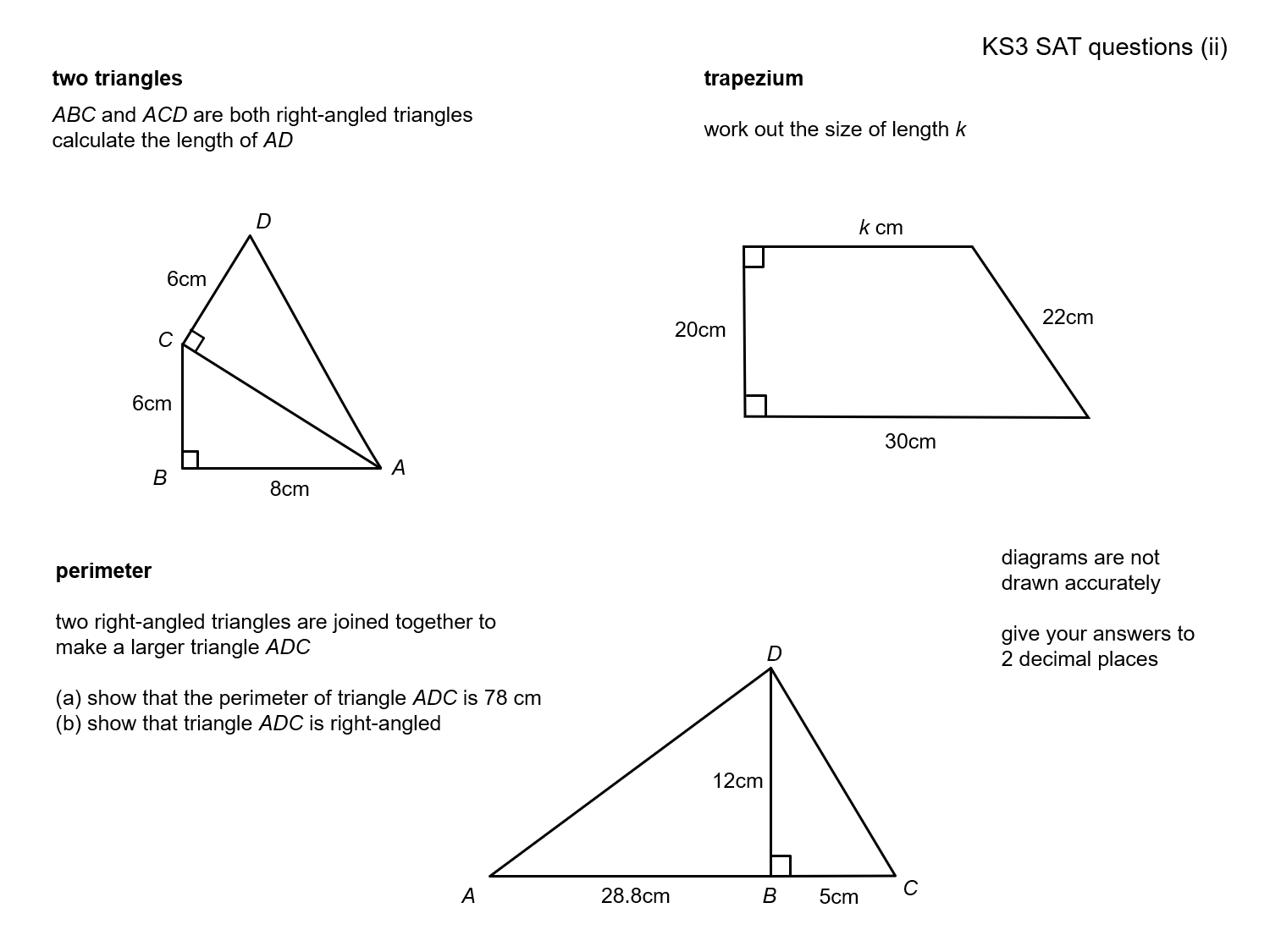 Draw an equilateral triangle whose sides are 4.5cm each MEDIAN Don Steward mathematics teaching: KS3 SAT pythagoras questions