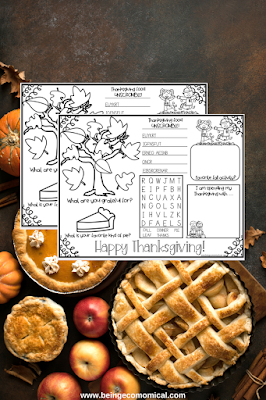 thanksgiving placemats for kids