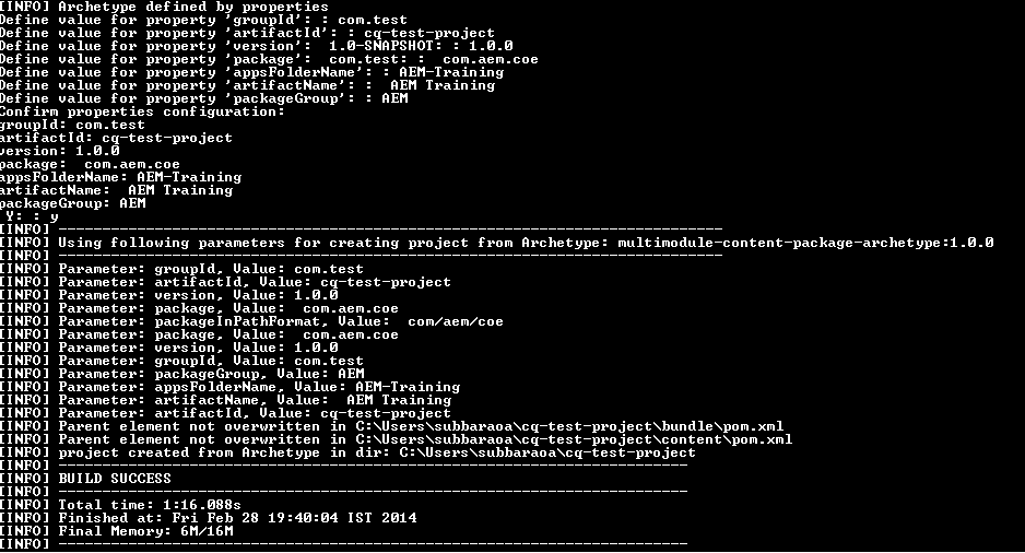 Create an Adobe CQ Maven archetype project AEM Tutorials for Beginners