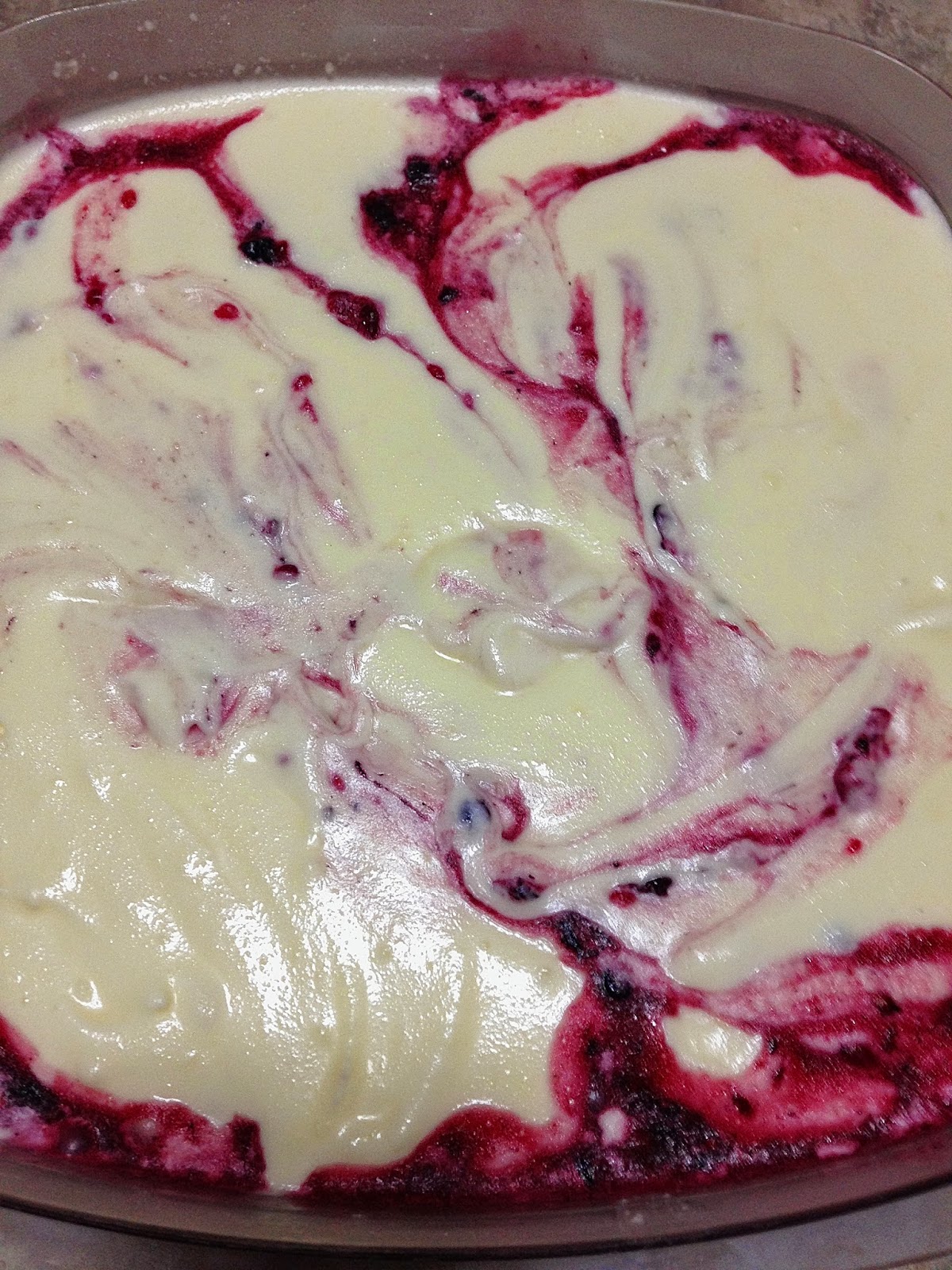 White Chocolae Ice Cream with Berry Swirl: Savory Sweet and Satisfying