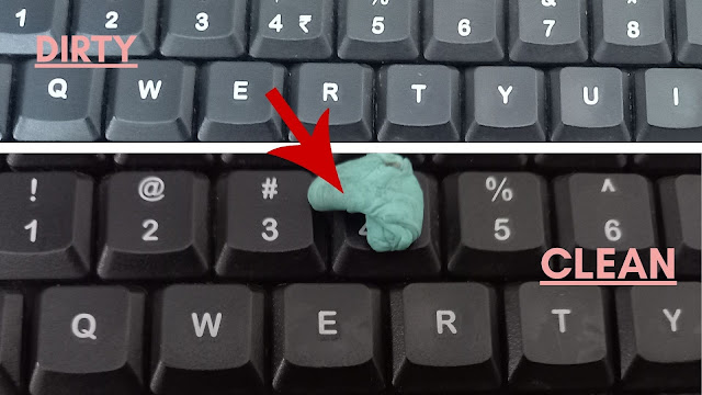 Use Tack-It to clean crevices and gaps in keyboard Use Tack-It to clean crevices and gaps in keyboard
