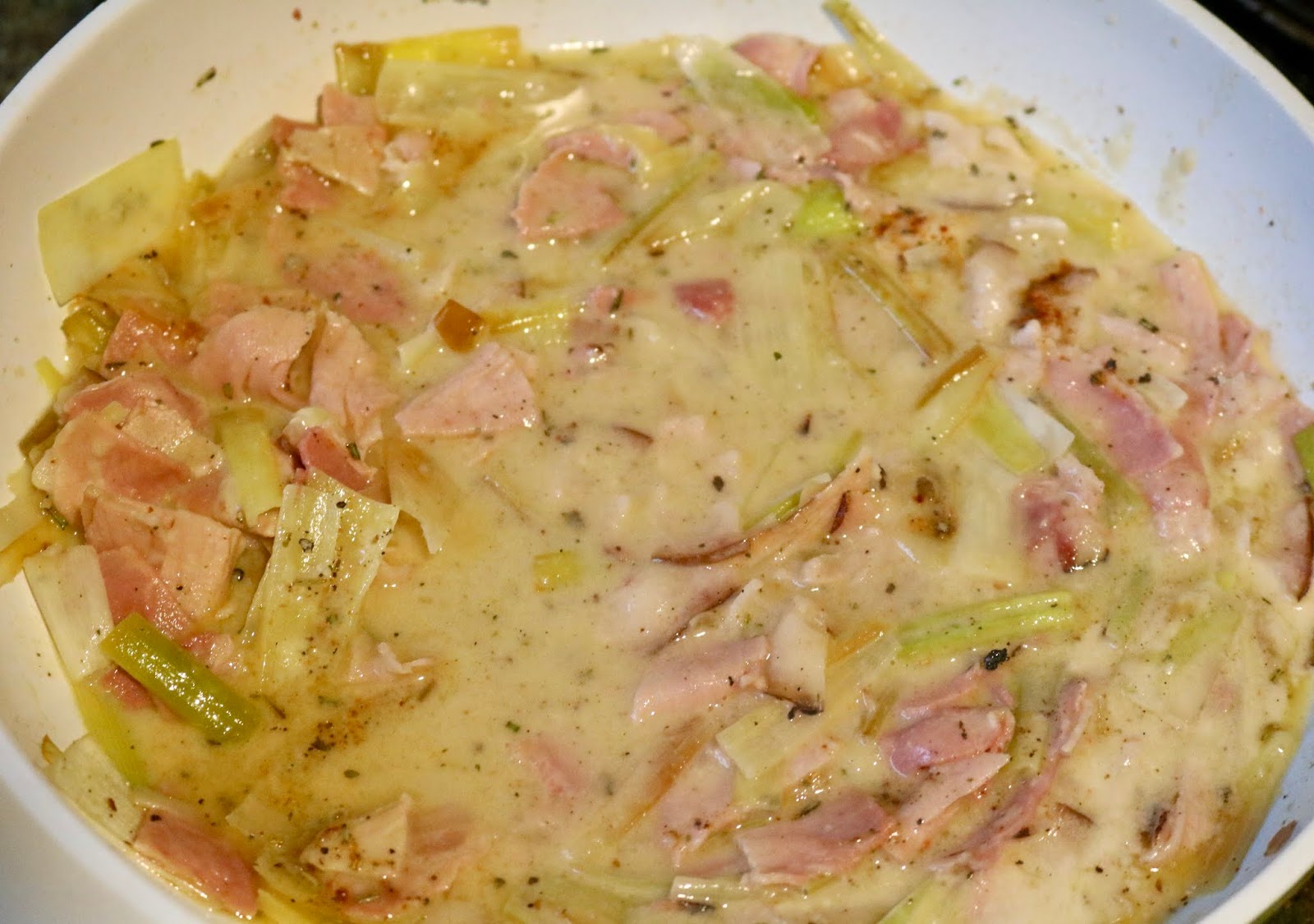 Pasta mit Schinken und Porree Pasta mit Schinken und Porree