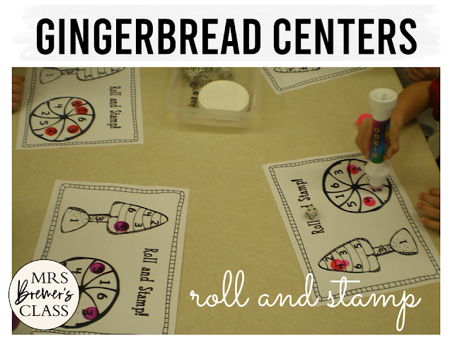 Gingerbread Centers with Math and Literacy Activities for Kindergarten at Christmas