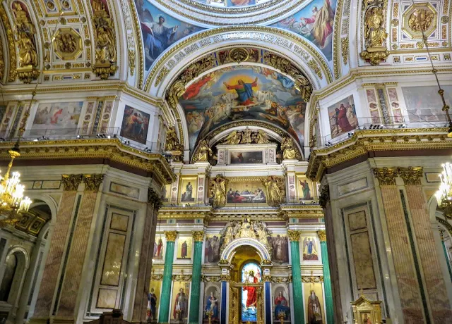 Inside St. Isaac's Cathedral in St. Petersburg, Russia