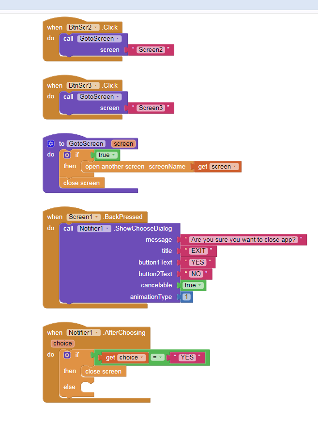 Perfect way to Switch between Screens and close screen in App inventor