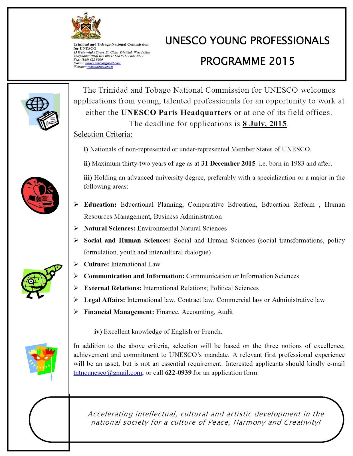 Demokrissy Call for Applicants UNESCO Young Professionals Programme