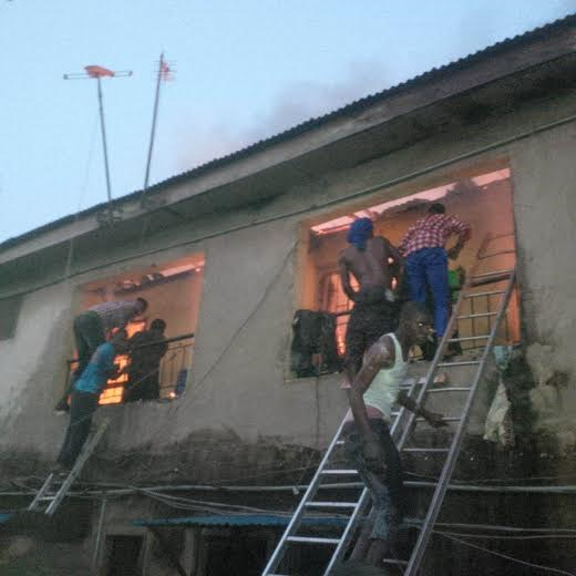 Photos Fire incident at Coker Village, Orile