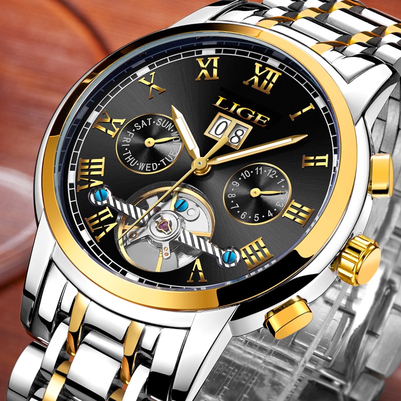 smart watch men: LIGE Mens Watches Top Luxury Brand Automatic ...