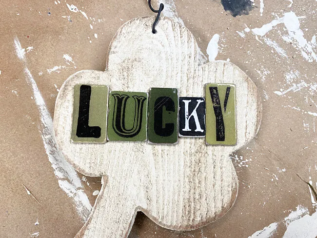 Lucky letters on the shamrock