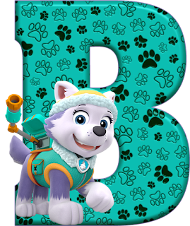 Alfabeto de Everest de Paw Patrol. Alphabet with Everest of Paw Patrol. 