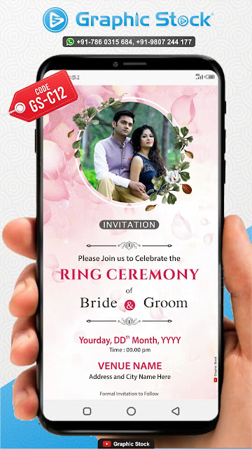 ring ceremony invitation card with photo