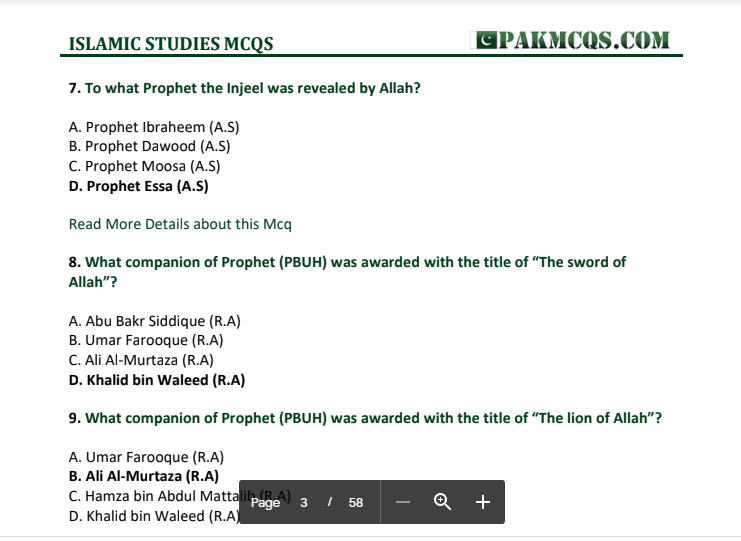 Different Mcqs pdf file download