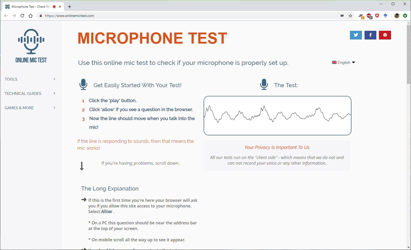 Sam Young Testing your mic