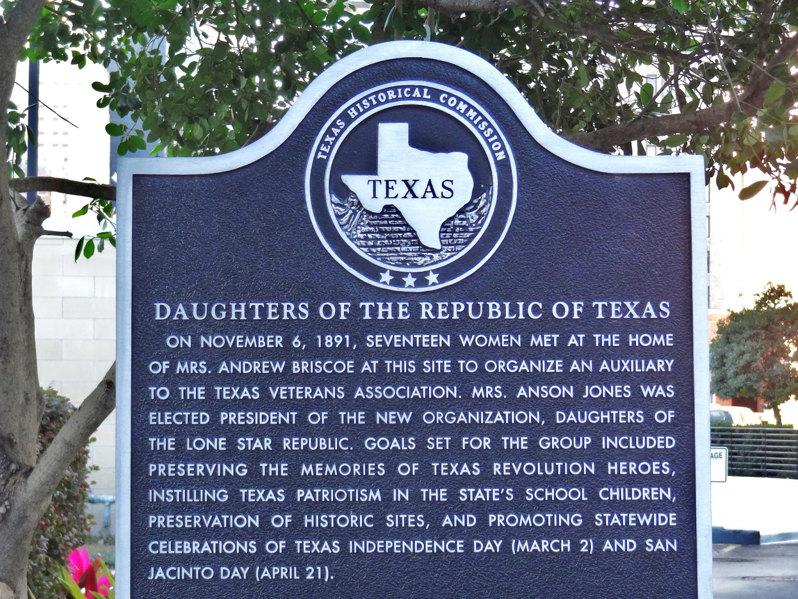 Houston in Pics Daughters of the Republic of Texas Historical Marker a