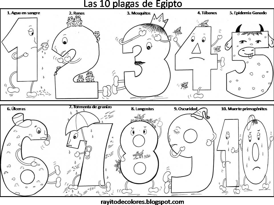 Dibujos de las plagas de Egipto para colorear