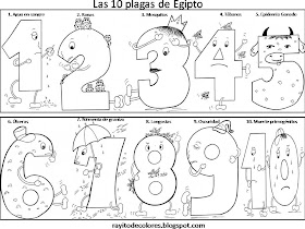 Dibujos de las plagas de Egipto para colorear